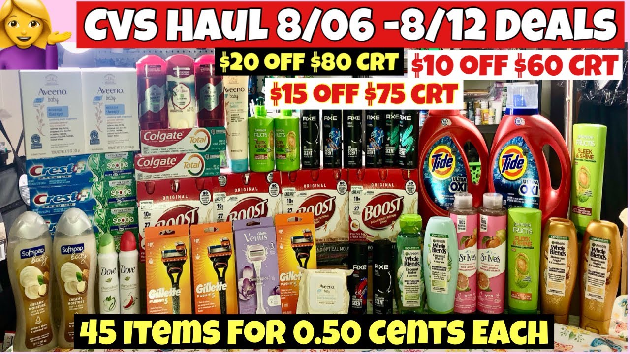 CVS HAUL 8/06 - 8/12 DEALS *CVS FREE & CHEAP COUPONING DEALS /$348 TOTAL SAVED