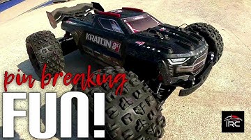 Arrma KRATON 8S EXB - testing some different hinge pins inc M2C! & Put ear plugs in it. Did it last?