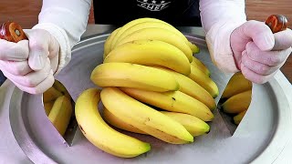 banana ice cream rolls street food - ايس كريم رول ب الموز