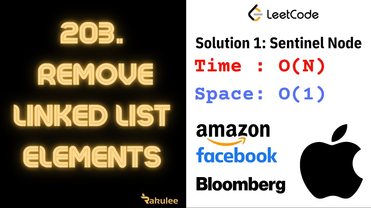 LeetCode 203 Remove Linked List Elements #leetcode #java #rakulee # ...