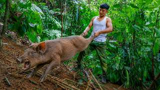 A Giant Wild Boar Caught in the Trap. A Well-Deserved Reward After Days of Waiting | Trieu Duong TV screenshot 4