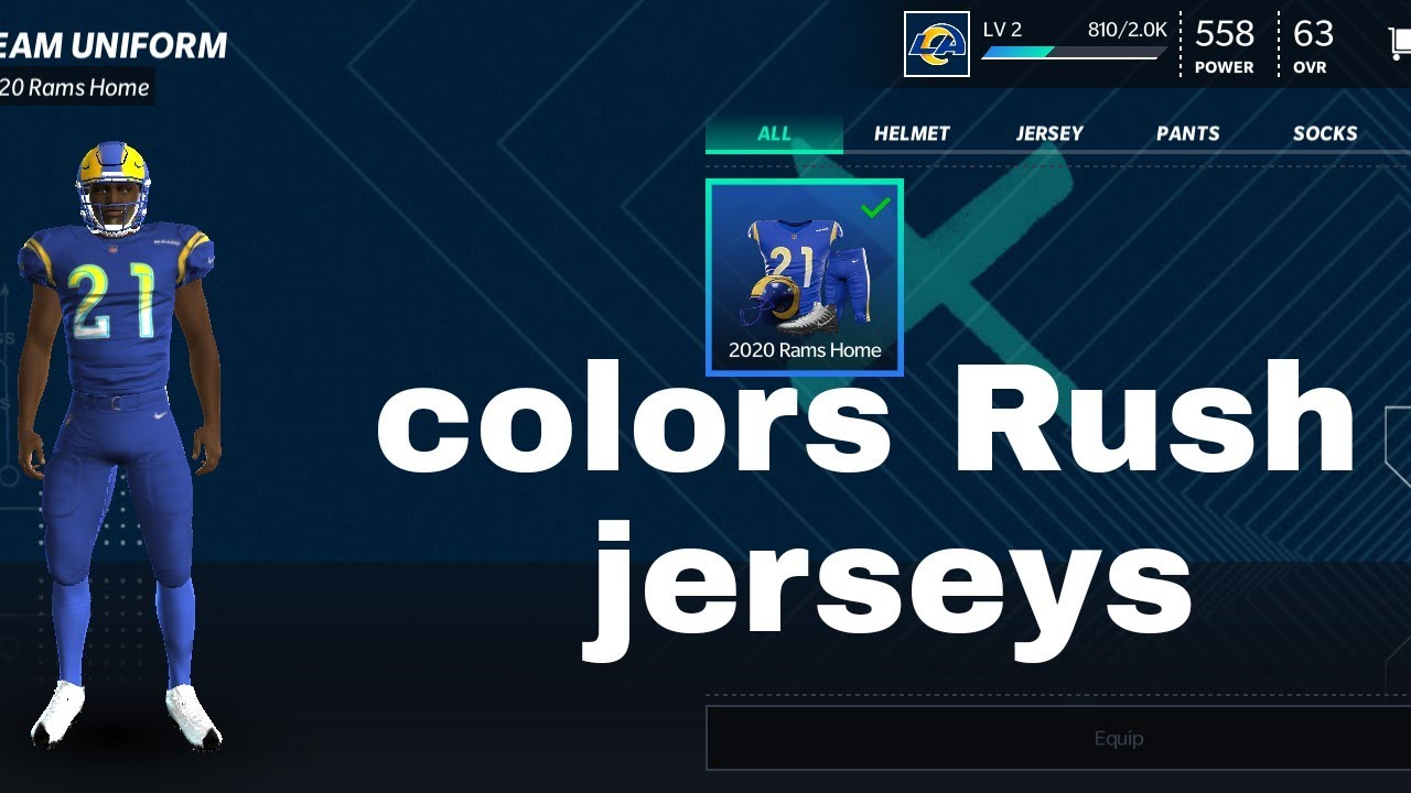 team to play for the color Rush jerseys in Madden 21 mobile watch