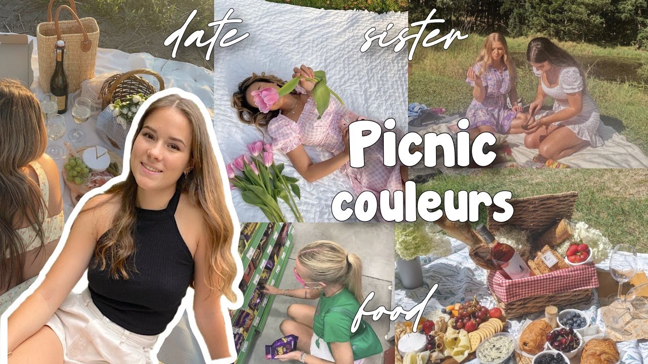 Picnic coloré entre soeurs trend TikTok YouTube