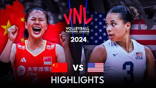 :  CHINA vs USA  | Highlights | Women's VNL 2024