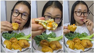 Eating Indonesian fried snacks mukbang #mukbang