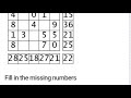 DECODE AND FILL IN THE MISSING NUMBERS
