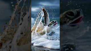 Tiny Sea Turtle vs The Ocean Storm 🐢 Emotional Rescue #shorts