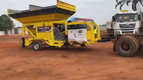 Conmach MobKing-30 Mini Mobile Concrete Batching Plant is going to its Final Position