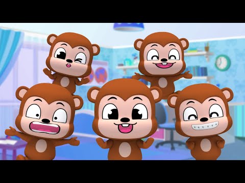 Five Little Monkeys <strong>Jumping</strong> On The Bed + <strong>More</strong> English Song Kids Nursery Rhymes | Super Lime And Toys