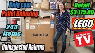 Bulq.com Pallet Unboxing - Lego, As Seen on TV - Retail $3,175.00 - 243 Items - Uninspected Returns