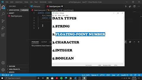 5 Data Types Commonly used in Java(String,floating point number,Integer,Character,Boolean)