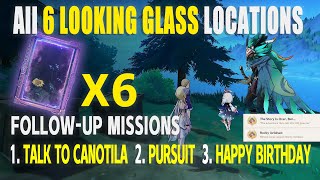All 6 Looking Glass Locations | Pursuit | Happy Birthday  | World Quests & Puzzles |【Genshin 4.2】