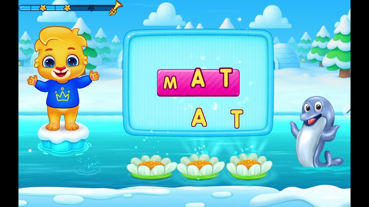 Learn three letter words with "at"