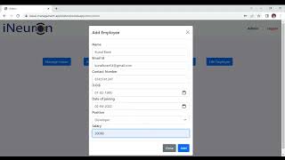 Leave Management System Web Application iNeuron Internship Project iNeuroniNtelligence