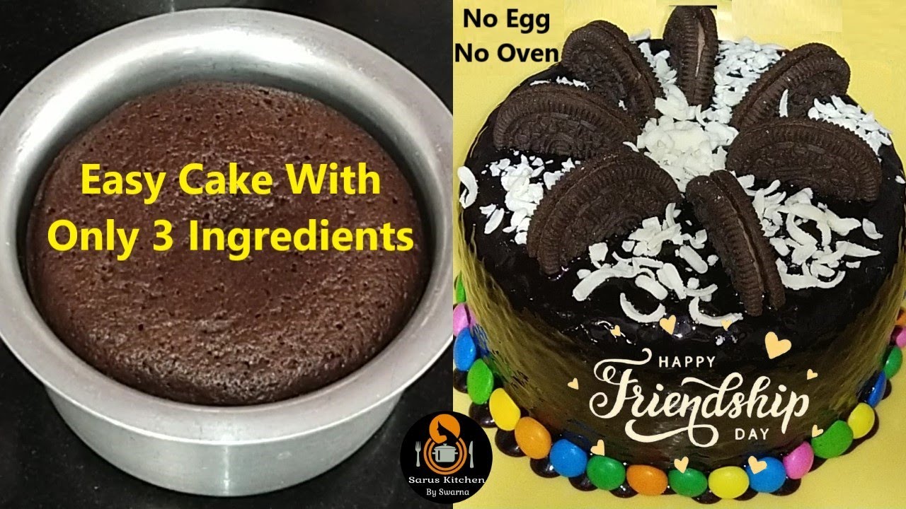 Friendship Day Special Cake Easy Cake with 3 Ingredients Chocolate