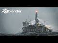 Mobile Offshore Drilling Unit in Blender | Breakdown
