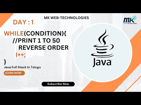 While Loop in Java || Reverse Order Printing || Print Numbers from 50 to 1 Using While Loop in Java.