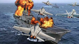 Hôm nay tàu sân bay lớn nhất của Mỹ bị 13 trực thăng Iran tiêu diệt