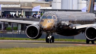 the impressive take-off of an Embraer E195-E2 aircraft