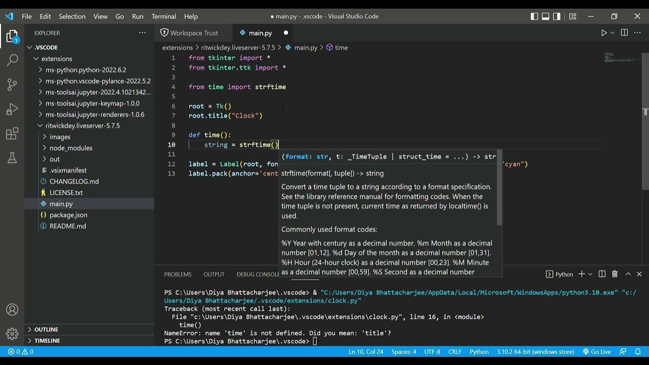 Make a clock using Python Python project 1 Technical Knowledge