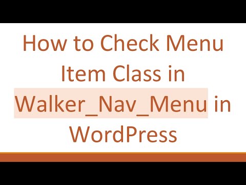 How to Check Menu Item Class in Walker_Nav_Menu in WordPress