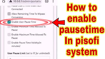 How to enable pause time in pisowifi/pisofi system