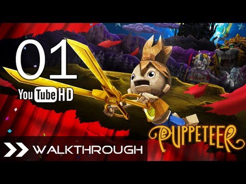 Puppeteer Walkthrough - Gameplay Part 1 (Stolen Away - Act 1 Curtain 1 - Weaver Boss) HD 1080p PS3