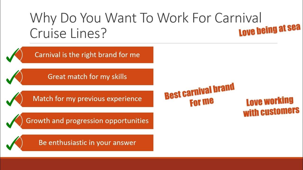 carnival cruise line video interview questions