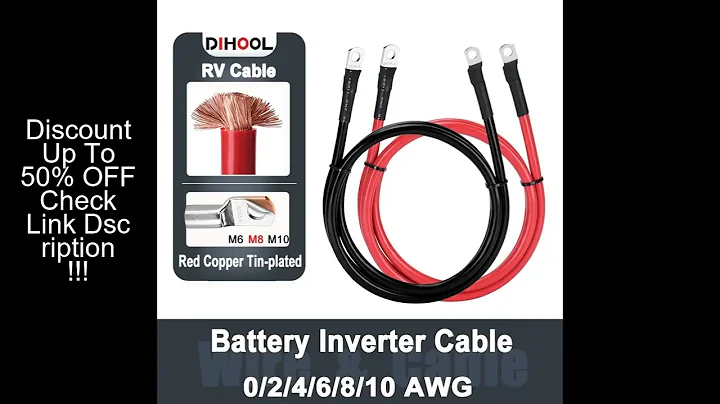 Battery Inverter Connection Cable Set with Terminals 8/6/4/2 AWG 10/16/25/35mm2 UPS Wire Stranded Re