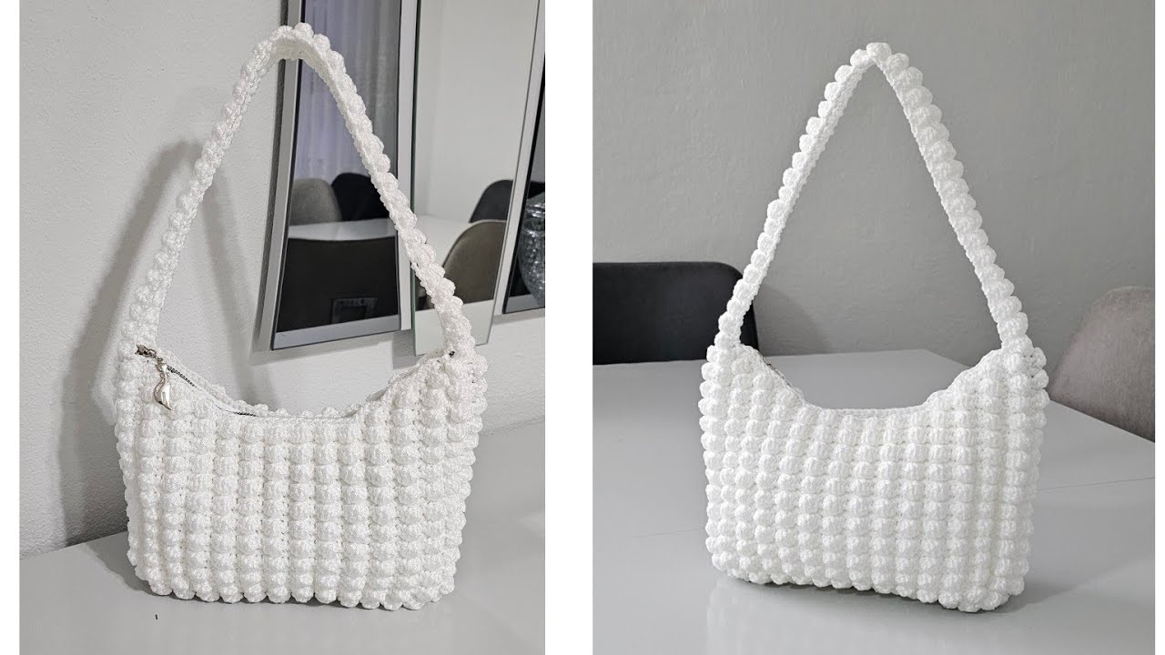 POLYESTER MAKROME İPİNDEN POPCORN  ÇANTA YAPIMI