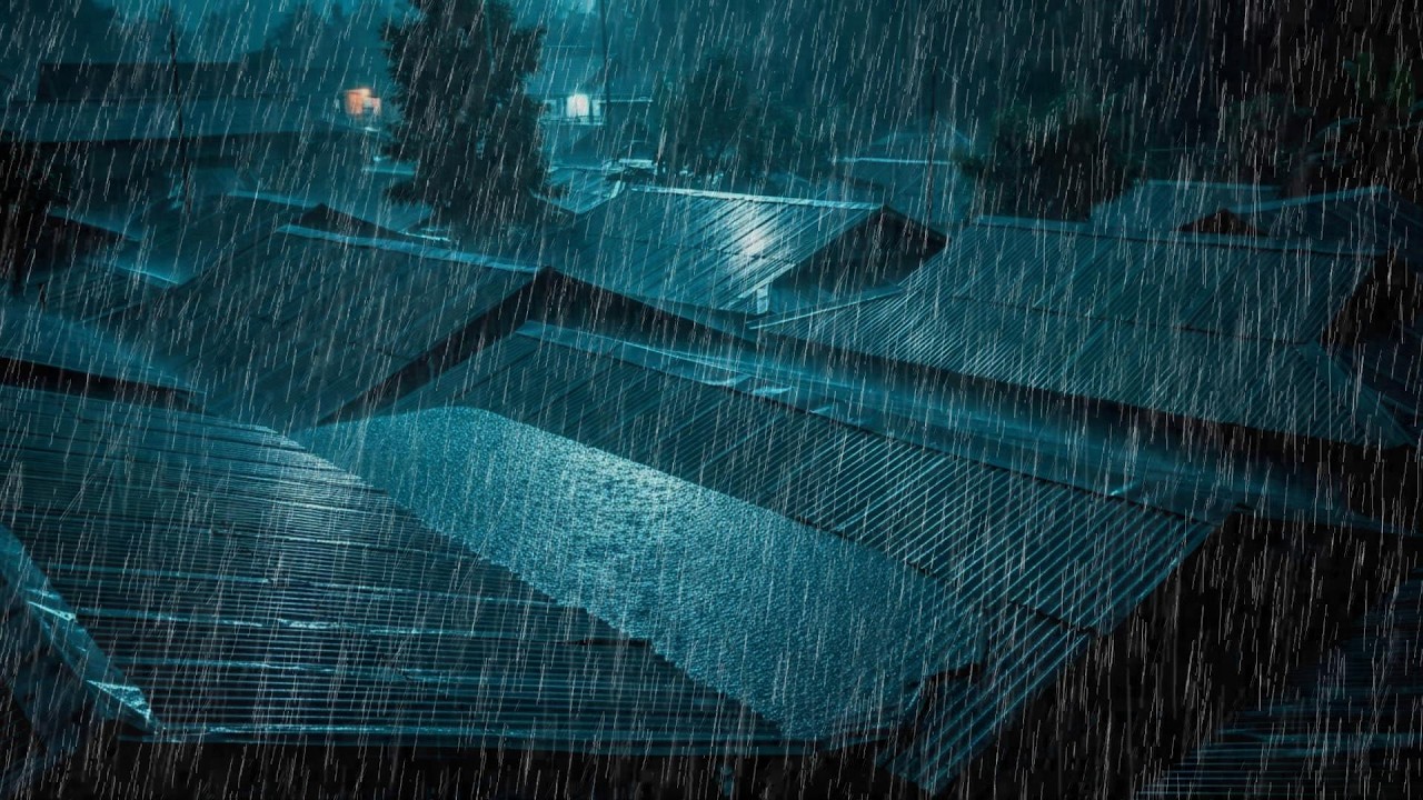 No Ads Rain Sounds for Sleeping - ASMR Night Rain On Tin Roof for Deep Sleep & Mind Calm