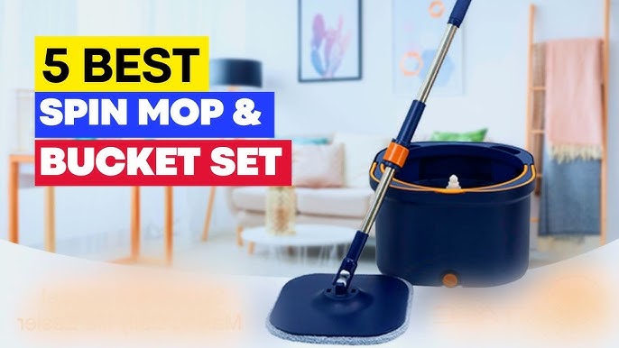 Bettaclean Flat Mop & Bucket System with Broom - Microfiber Mop for Floor Cleaning with Collapsible Mop Bucket – Floor Mop & Bucket Set – Best Mop