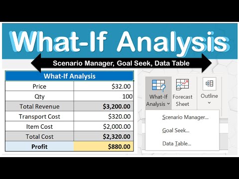 What-If Analysis (Goal Seek, Scenario Manager and Data Table) in Excel | Step by Step tutorial