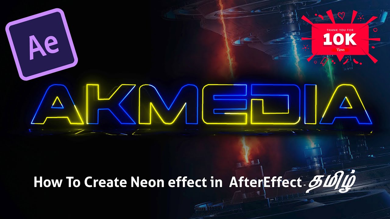without plugin Neon Text Animation in After Effects || Easy|Tutorial ...