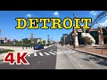 Detroit 4K - Driving Downtown - Michigan