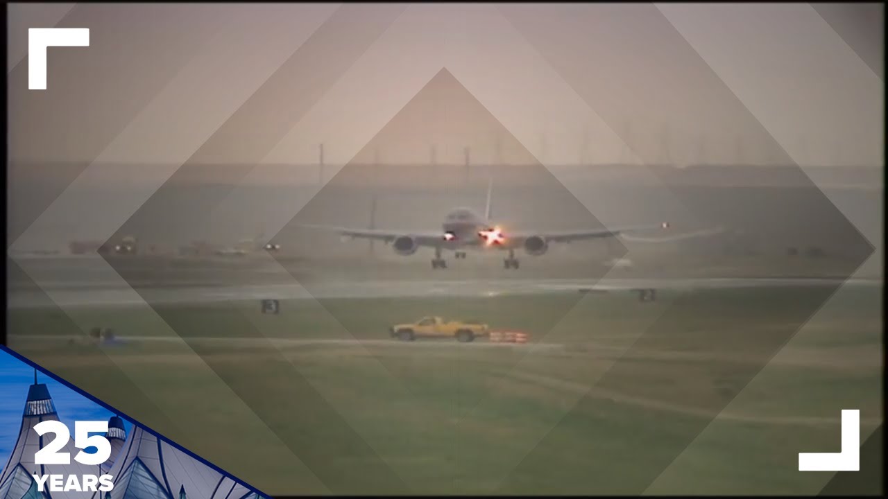 Watch the very first plane land at Denver International Airport - YouTube