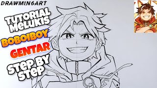 Tutorial lukis Boboiboy gentar (Fanart) step by step dengan pencil | #drawmin6art #boboiboy