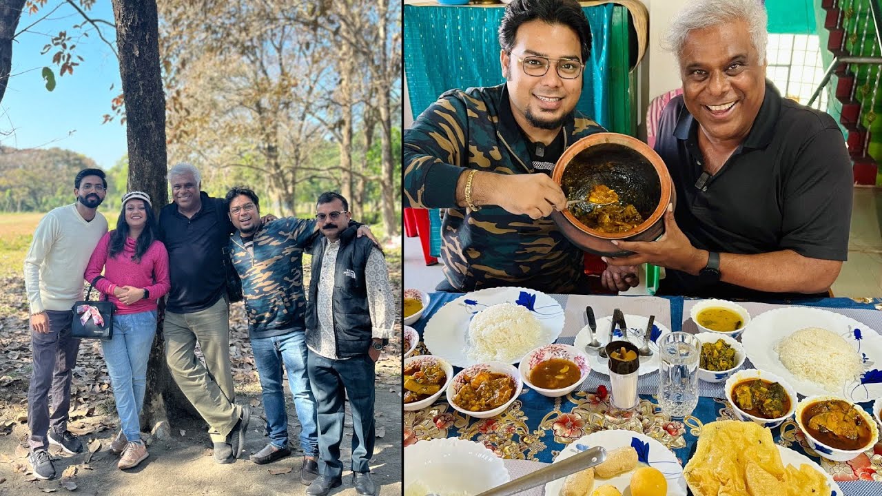 মাটির হাঁড়িতে Champaran Mutton🥩🧄🌶cheese🧀coconut Prawn fired🍤🥥@AshishVidyarthiActorVlogs