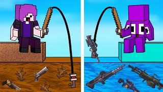 Encontrei Armas Pescando no minecraft e BATALHEI!