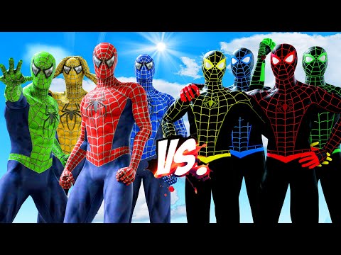 TEAM SPIDER-MAN VS TEAM ULTIMATE SPIDERMAN - SUPER EPIC BATTLE | KjraGaming