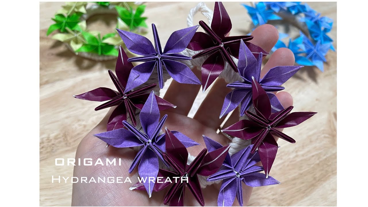 折り紙 あじさいリース Hydrangea Wreath Origami おりがみちゃんねる Japaneseculture 折り紙モンスター 折り紙 あじさいリース Hydrangea Wreath Origami おりがみちゃんねる Japaneseculture 折り紙モンスター