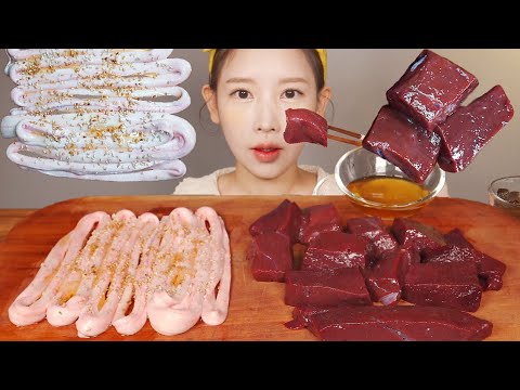 쿨타임🐮💙 소 생간 등골 먹방 Beef Liver &amp;amp; Beef <strong>Spine</strong> [eating show]mukbang korean food