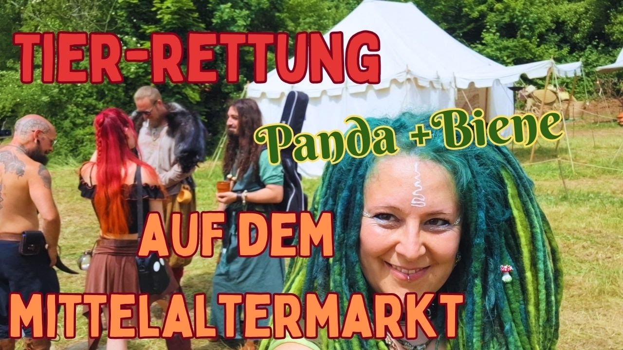 Stauferspektakel Göppingen 2025 - Panda und Grüne Biene auf dem Mittelaltermarkt