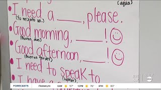 ESL teacher preps for remote learning