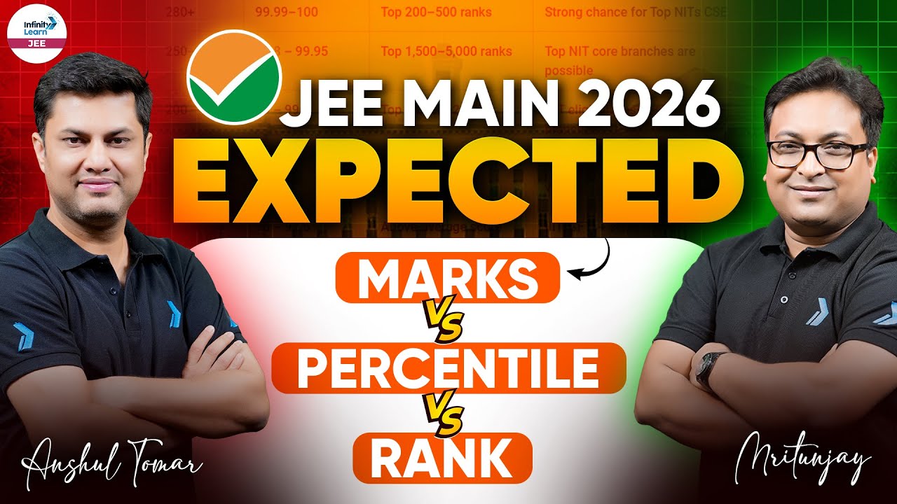 JEE Main 2026 Expected Marks Vs Percentile Vs Rank 📊 | Predict Your ...