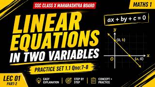 Linear Equations in Two Variables | Practice Set 1.1 Part 2 | Q7 &amp; Q8 | Class 10 Maths
