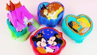 My Vintage Polly Pocket Collection:4 Disney Sets 100% Complete / Beauty and the Beast/Cinderella