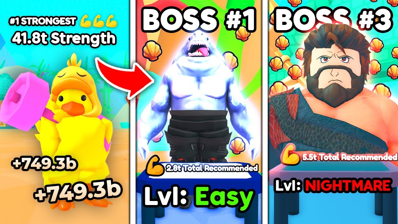 I Defeated EVERY BOSS in NEW Atlantis World in Arm Wrestling Simulator! (Roblox)