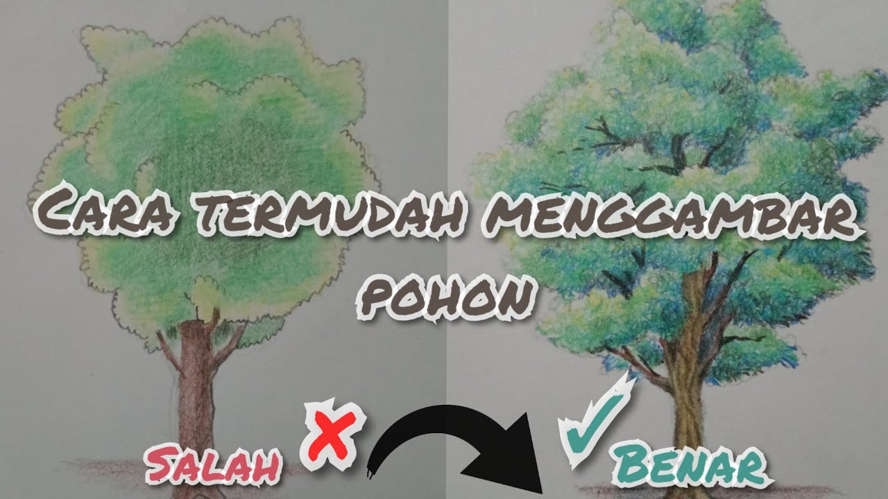 PainTpastel Tutorial menggambar pohon dengan pensil 