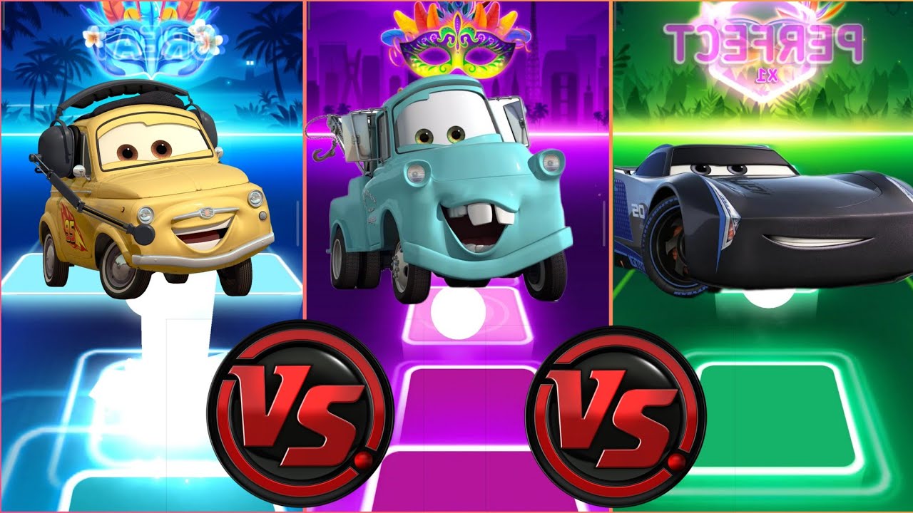 Luigi 🆚 Tow Mater 🆚 Jackson Storm | Tiles Hop EDM Rush